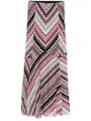 Missoni Multicolor Pink And Brown Long Skirt In Grey
