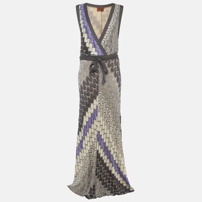 Pre-owned Missoni Multicolour Patterned Knit Sleeveless Maxi Dress M