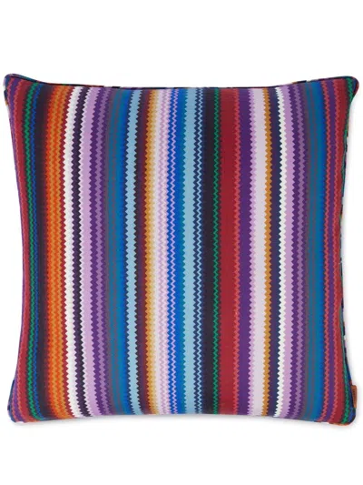 Missoni Shanghai Zig-zag Wool Cushion 40cm In Metallic