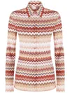 Missoni Shirt With Serrated Zigzag Pattern Lamé In Neutrals