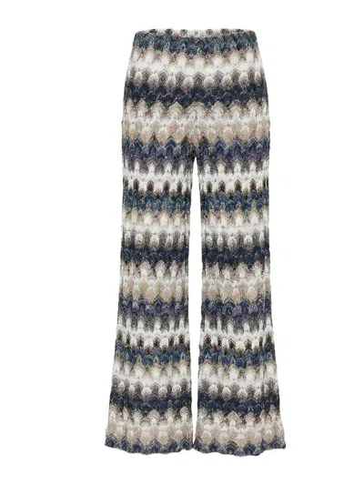 Missoni Multicolour Viscose Pants In White