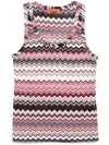 Missoni Multicolor Top With Pink And Black Design In Pink