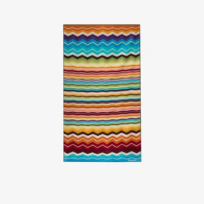 Missoni Multicoloured Hugo Printed Cotton Towel In Blue
