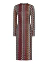 Missoni Wool Blend Knit Midi Dress In Multicolour