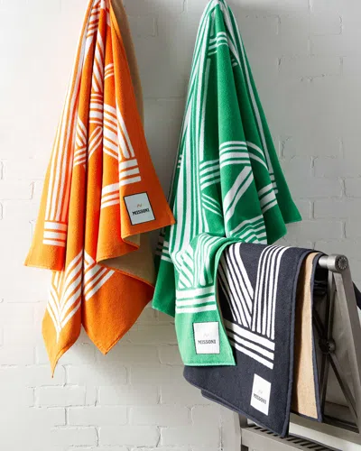 Missoni Nastri Beach Towel In Black,white