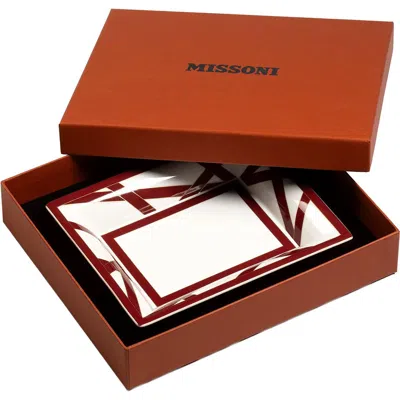 Missoni Nastri Bordeaux Rectangular Large Tray In Multi