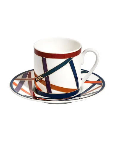 Missoni Nastri Coffee Cup & Saucer, Set Of 2 In Multi