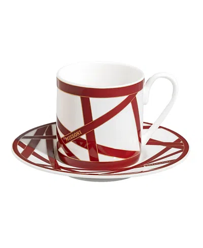 Missoni Nastri Coffee Cup & Saucer, Set Of 2 In Multi