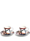 Missoni Nastri Coffee Cup And Saucer (set Of Two) In White