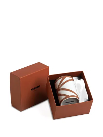Missoni Nastri Geometric-print Mug In Brown