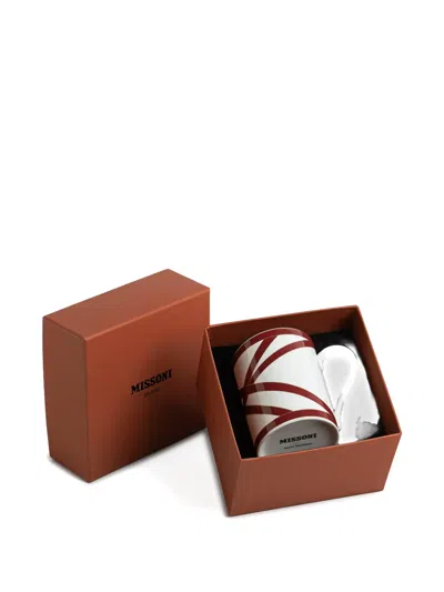Missoni Nastri Geometric-print Mug In Brown