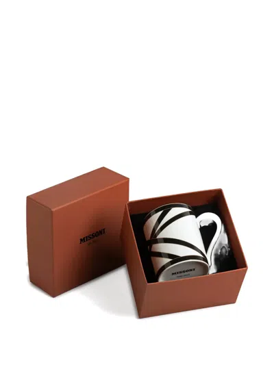Missoni Nastri Geometric-print Mug In Brown