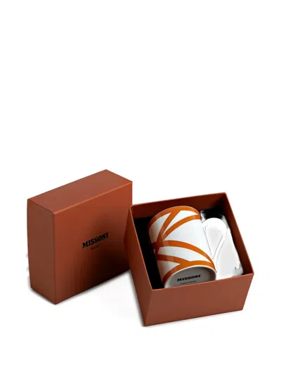 Missoni Nastri Geometric-print Mug In Orange