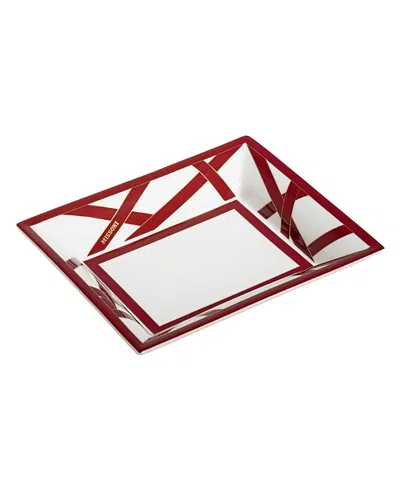 Missoni Nastri Rectangular Tidy Tray In Burgundy