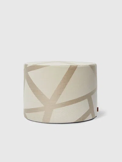 Missoni Nastri Relief 40x30 Cm Cylindrical Pouffe In Brown