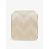 Missoni Natural Ande Faded Zigzag-pattern Woven Cube Pouf 40cm In Brown