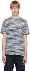 Missoni Man T-shirt Midnight Blue Size Xxl Cotton In F703i Space-dyed Nav