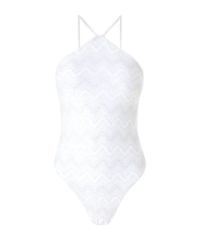 Missoni Neck-hanging One-piece Swimsuit In White