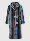 Missoni Chevron Cotton Terry Bathrobe In Black