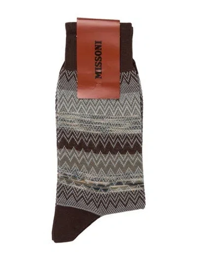Pre-owned Missoni Neutral Patterned Socks