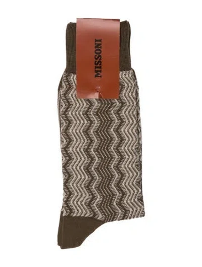 Pre-owned Missoni Neutral Patterned Socks