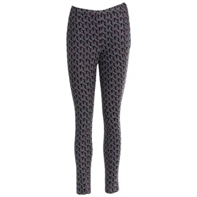 Pre-owned Missoni New  Metallic Crochet Knit Slim Fit Pants Leggings Style Trousers 38 In Black