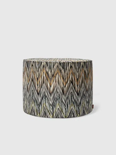 Missoni Ny Cylindrical Pouffe 40x30 Cm With Chevron Pattern In Beige