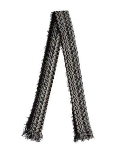 Pre-owned Missoni Nylon Patterned Scarf In Grey