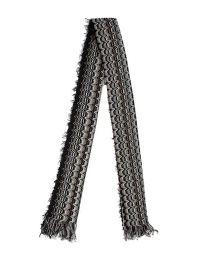 Pre-owned Missoni Nylon Patterned Scarf In Grey