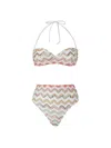Missoni Nylon Stretch Zig Zag Lamé Bikini In Multicolour