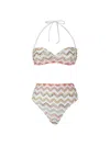 Missoni Nylon Stretch Zig Zag Lamé Bikini In Multicolour