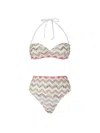 Missoni Nylon Stretch Zig Zag Lamé Bikini In Multicolour