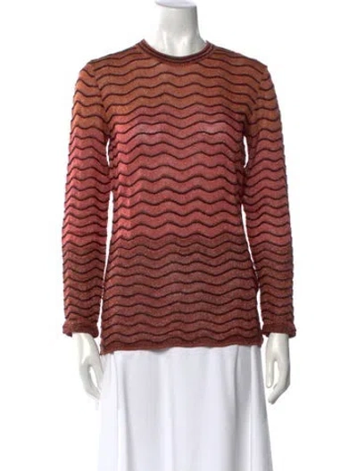 Pre-owned Missoni Nylon Striped Blouse In Pink