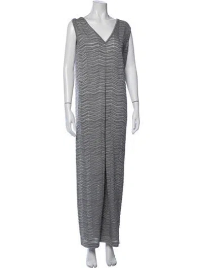 Pre-owned Missoni Nylon Striped Jumpsuit In Grey