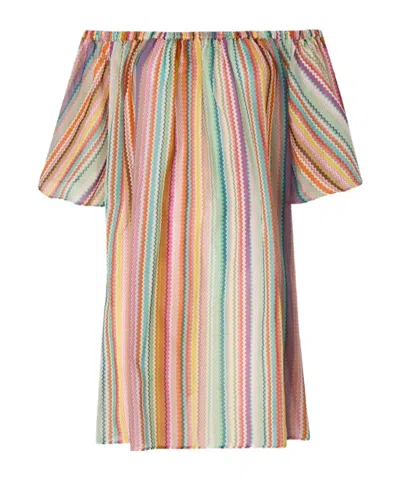 Missoni Off-shoulder Zigzag-pattern Cover-up In Multi
