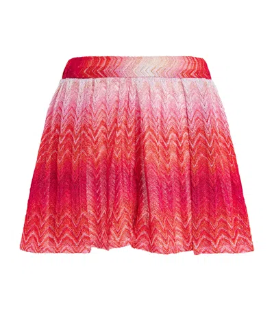 Missoni Ombré Crochet Shorts In Red