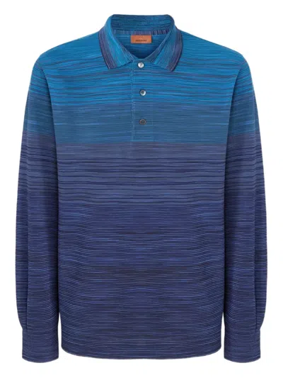 Missoni Ombre-effect Polo Shirt In Blue