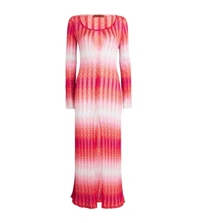 Missoni Ombré Keyhole-detail Maxi Dress In Purple