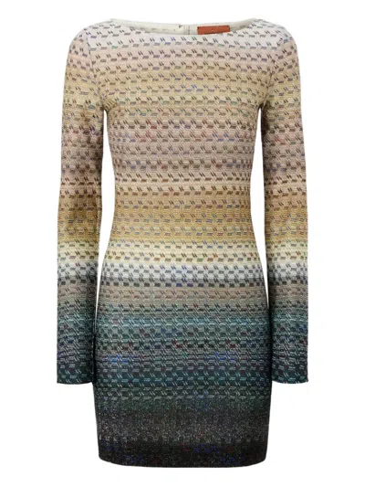 Missoni Ombre-knit Mini Dress In Multi