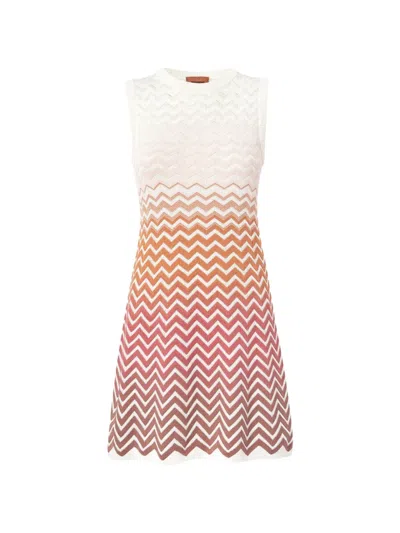 Missoni Ombré Sleeveless Mini Dress In White