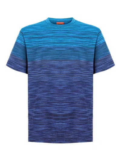 Missoni Ombre Striped T-shirt In Blue