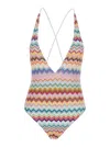 Missoni Zig Zag Motif Pixel Effect One Piece Swimwear In Multi