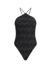 Missoni Zigzag Pattern One Piece Swimsuit In Blk/multilame'