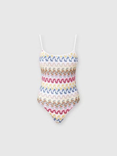 MISSONI EINTEILIGER BADEANZUG AUS LAMÉ-VISKOSE-SPITZE