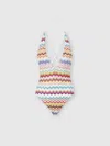 Missoni Pixel-effect Zigzag Pattern One-piece Swimsuit In Multi