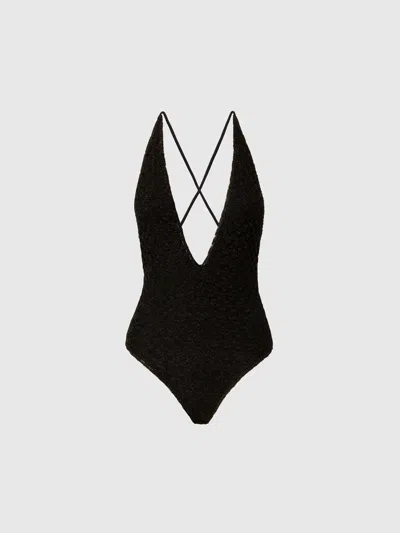 MISSONI One-piece swimsuit in lamé viscose with raschel workmanship