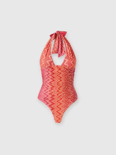 MISSONI EINTEILIGER BADEANZUG AUS ZICK-ZACK-LAMÉ AUS STRETCH-NYLON