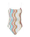 Missoni One-piece Swimsuit With Wave Pattern In Multicolor