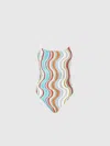 Missoni One-piece Swimsuit With Wave Pattern In Multicoloured