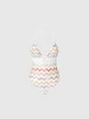 Missoni Mare Striped Crochet-knit Swimsuit In Multi